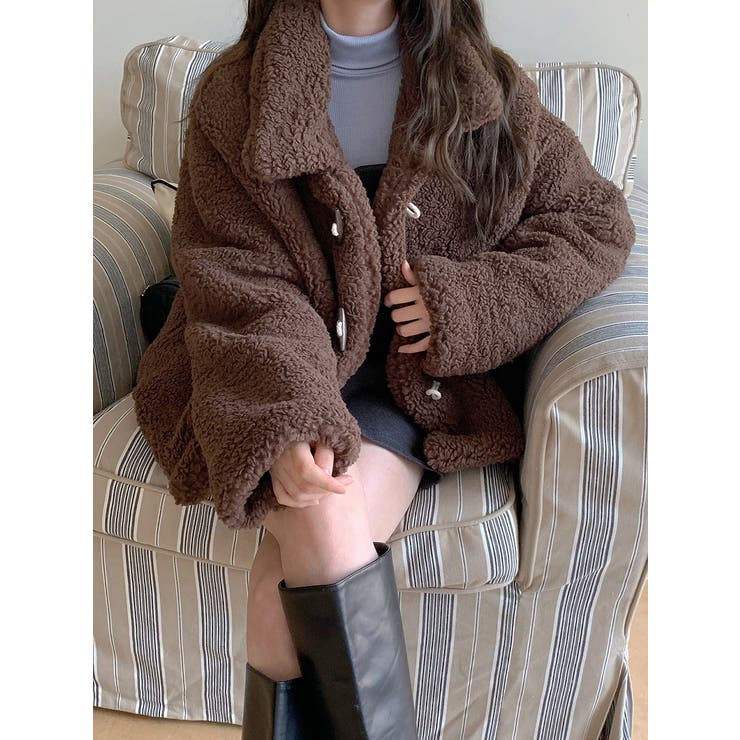 ブラウン | 襟付きボアジャケット | Ulysses