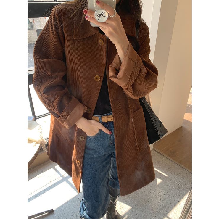 ブラウン | 襟付きコーデュロイシングルブレストジャケット | Ulysses