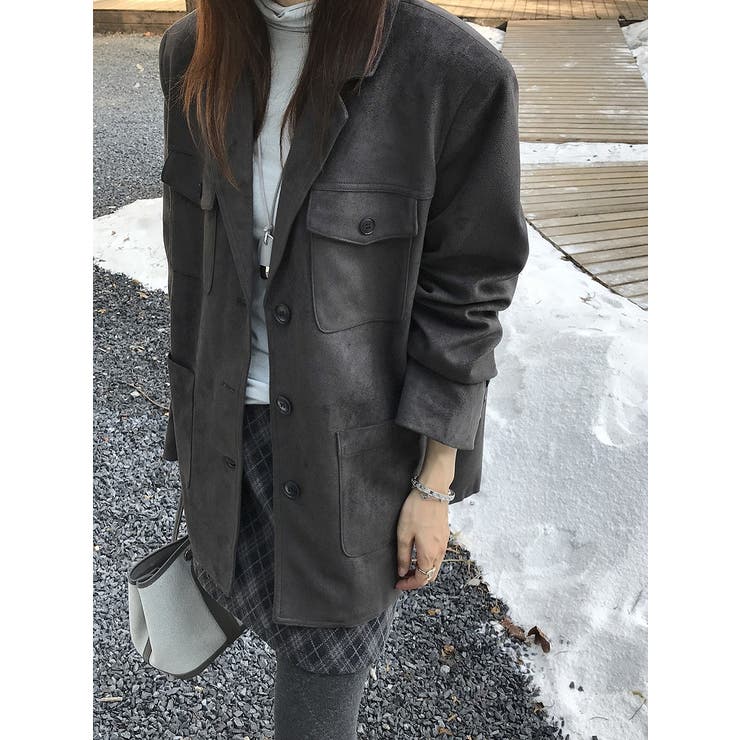 グレー | 鹿の毛皮の綿毛スーツジャケット | Ulysses