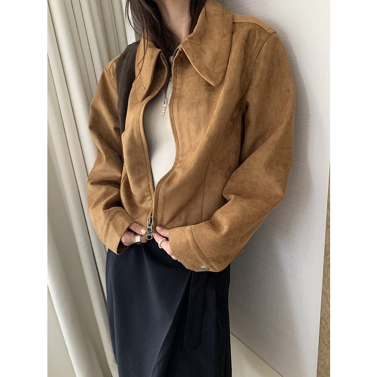 ライトブラウン | 鹿の毛皮の綿毛ショートジャケット | Ulysses