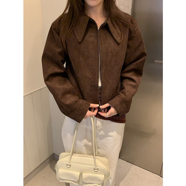 ブラウン | 鹿の毛皮の綿毛ショートジャケット | Ulysses