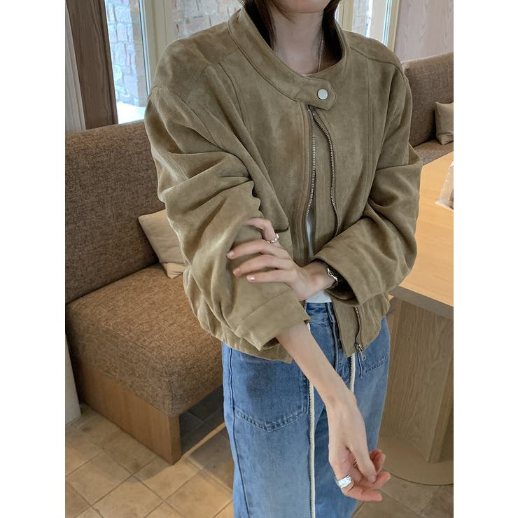 モカ | 鹿の毛皮の綿毛ショートジャケット | Ulysses