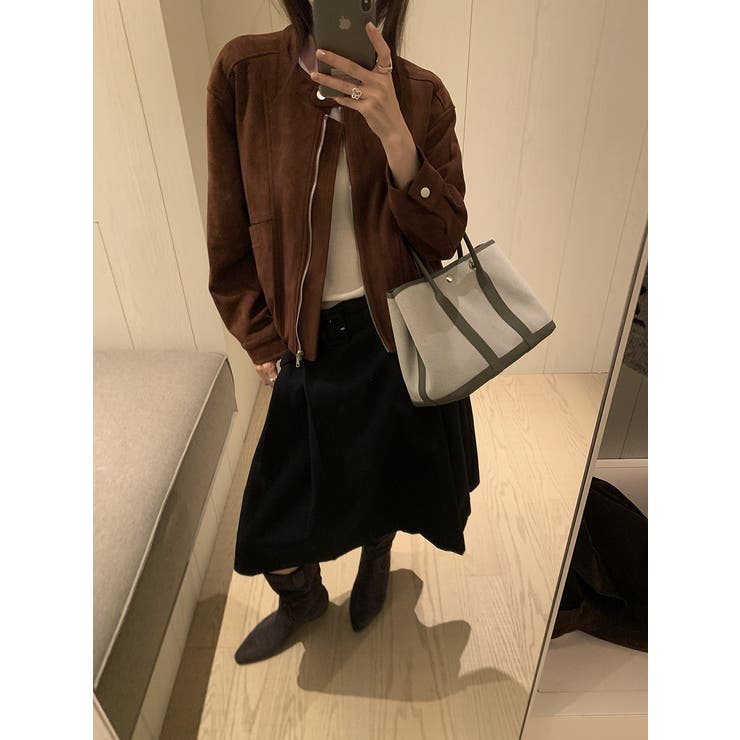 ボルドー | 鹿の毛皮の綿毛ショートジャケット | Ulysses