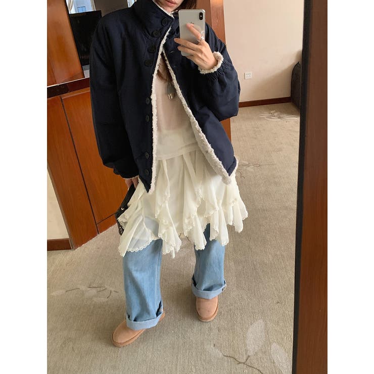 ネイビー | リバーシブルボアジャケット | Ulysses