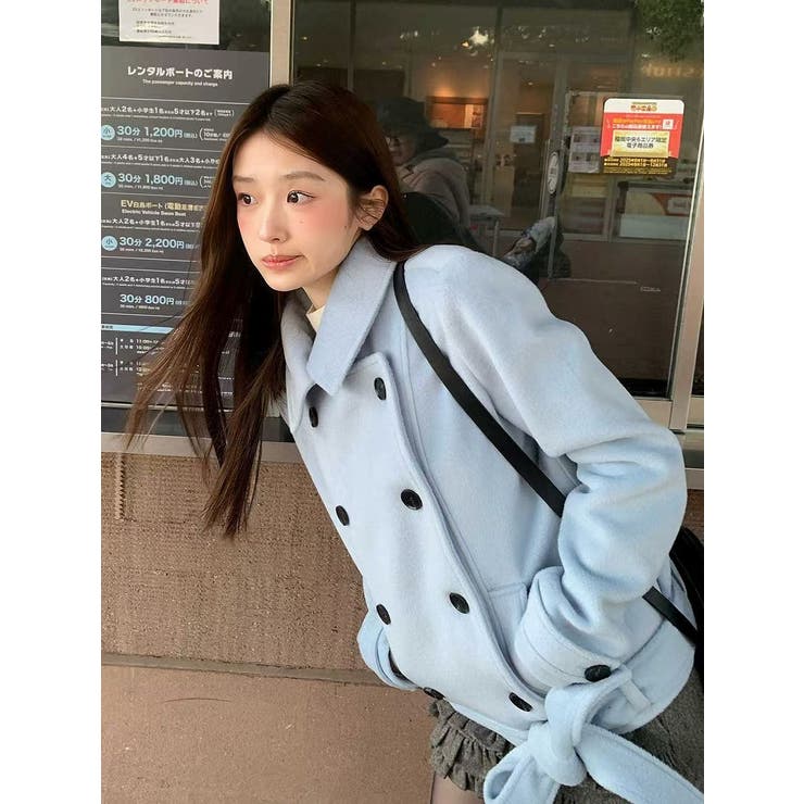 リボン襟付きダブルブレストメルトンジャケット | Ulysses | 詳細画像2 