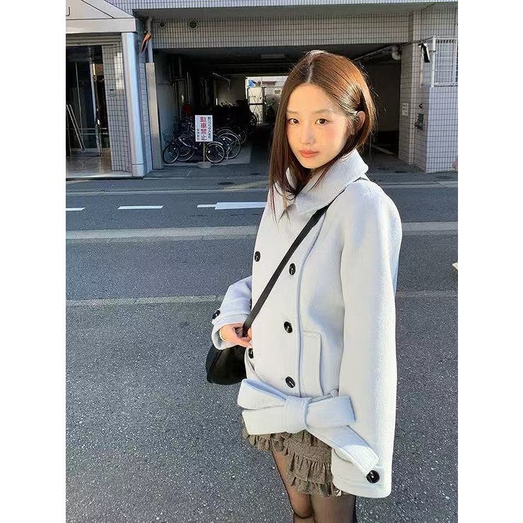 リボン襟付きダブルブレストメルトンジャケット | Ulysses | 詳細画像5 