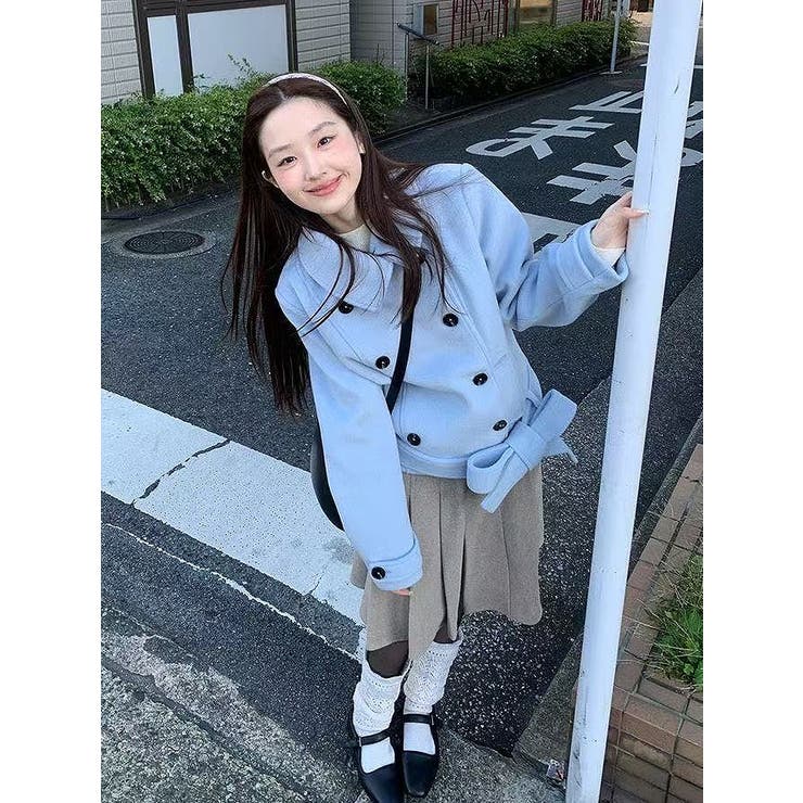 リボン襟付きダブルブレストメルトンジャケット | Ulysses | 詳細画像7 