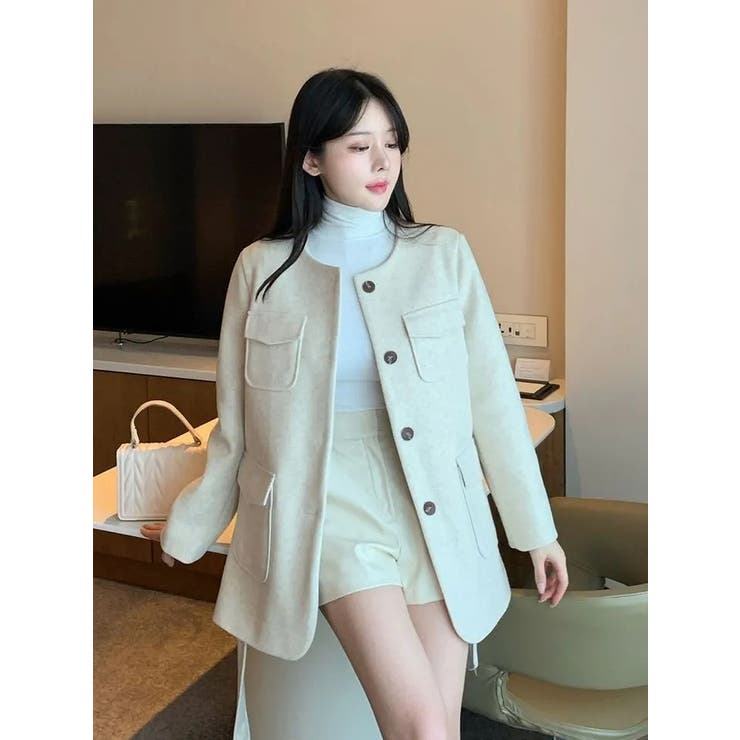 リボンシングルブレストメルトンジャケット | Ulysses | 詳細画像4 