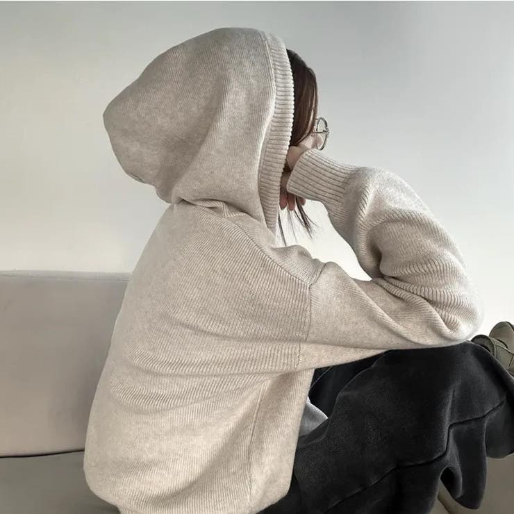 ニットフード付きダブルジップジャケット | Ulysses | 詳細画像1 