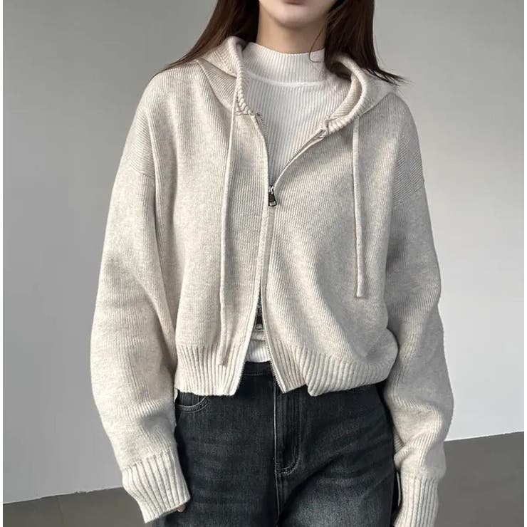 ニットフード付きダブルジップジャケット | Ulysses | 詳細画像3 