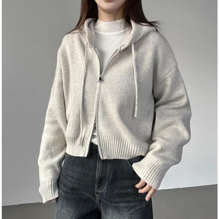 ニットフード付きダブルジップジャケット | Ulysses | 詳細画像4 