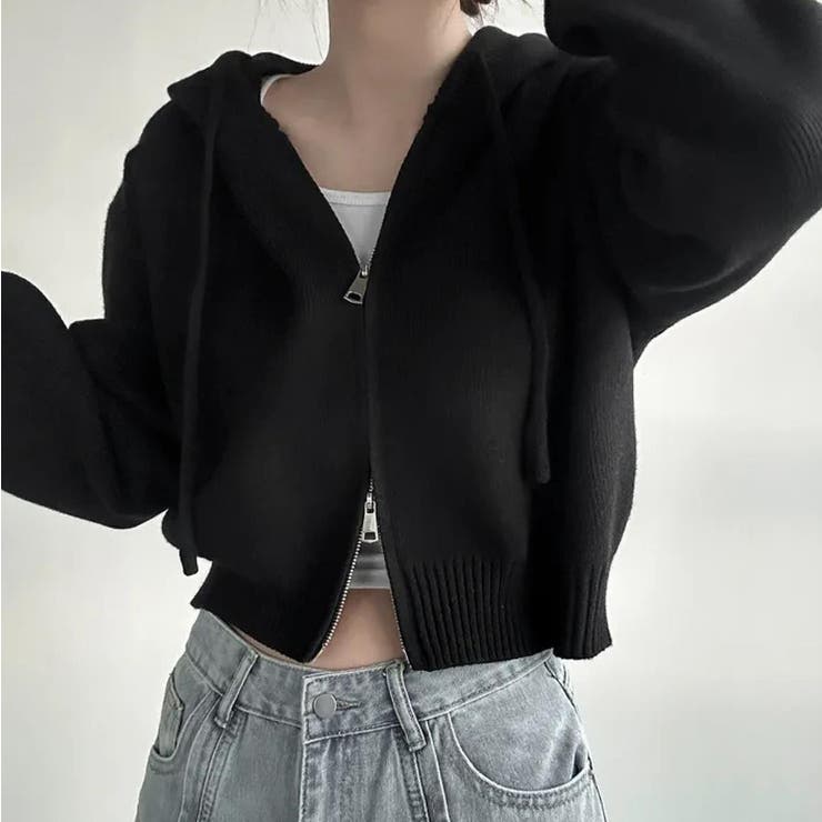 ニットフード付きダブルジップジャケット | Ulysses | 詳細画像7 