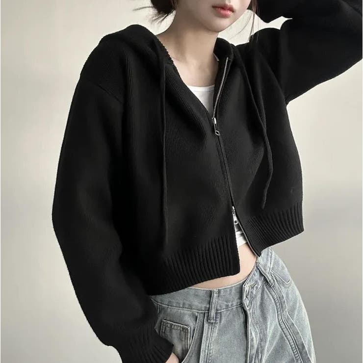 ニットフード付きダブルジップジャケット | Ulysses | 詳細画像8 