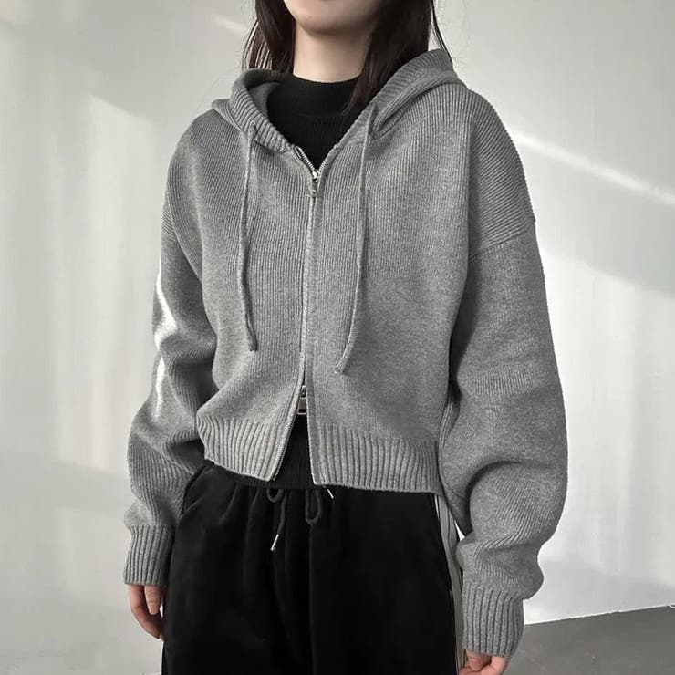 ニットフード付きダブルジップジャケット | Ulysses | 詳細画像9 