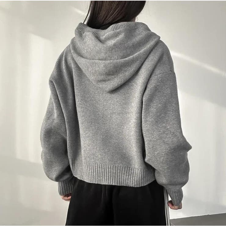 ニットフード付きダブルジップジャケット | Ulysses | 詳細画像11 