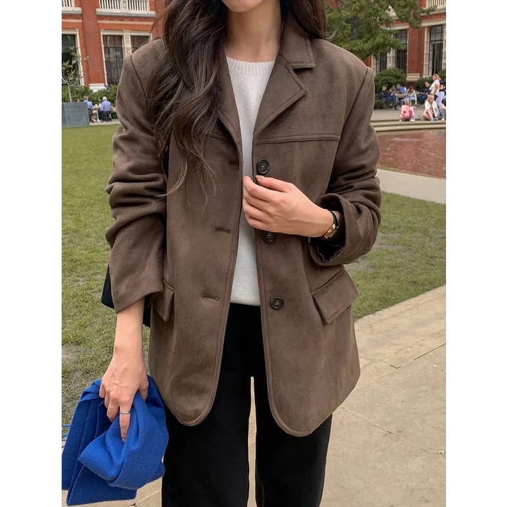 ブラウン | 鹿の毛皮の綿毛スーツジャケット | Ulysses