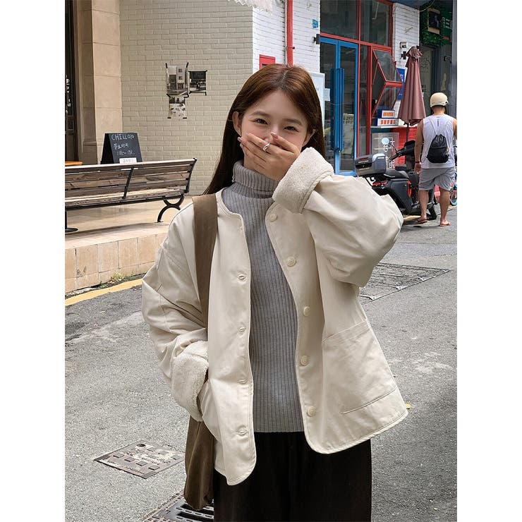 ベージュ | クルーネックシングルブレストジャケット | Ulysses