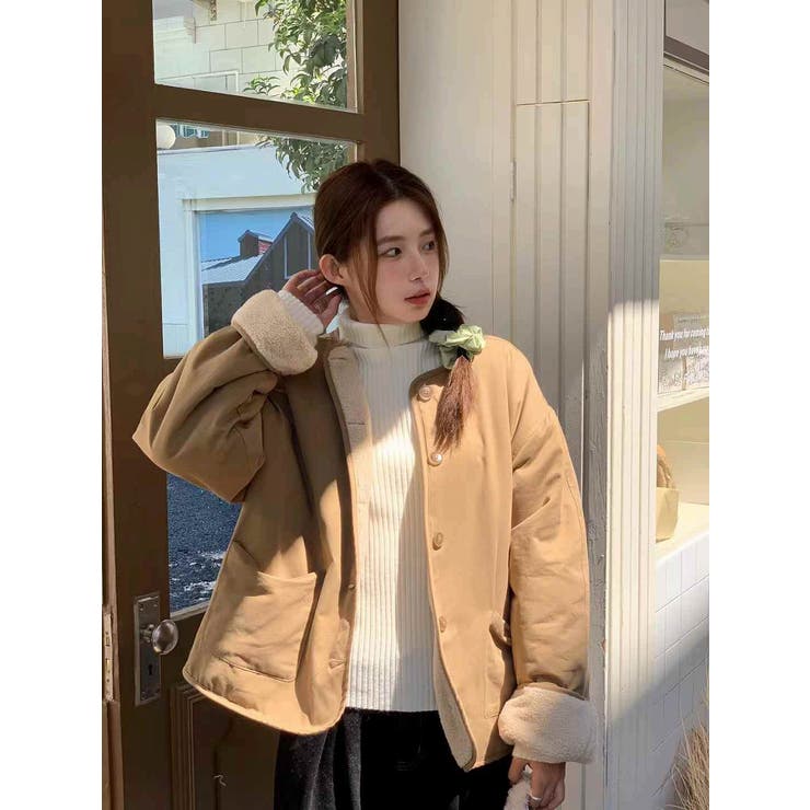 ライトブラウン | クルーネックシングルブレストジャケット | Ulysses