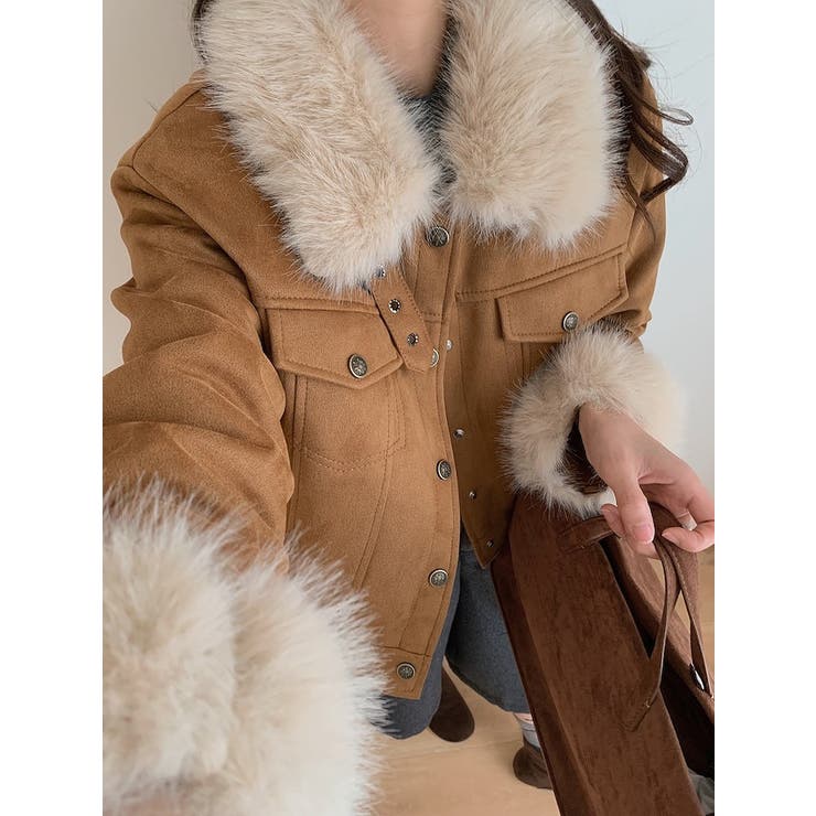 クルーネックシングルブレストフェイクスエードジャケット | Ulysses | 詳細画像3 