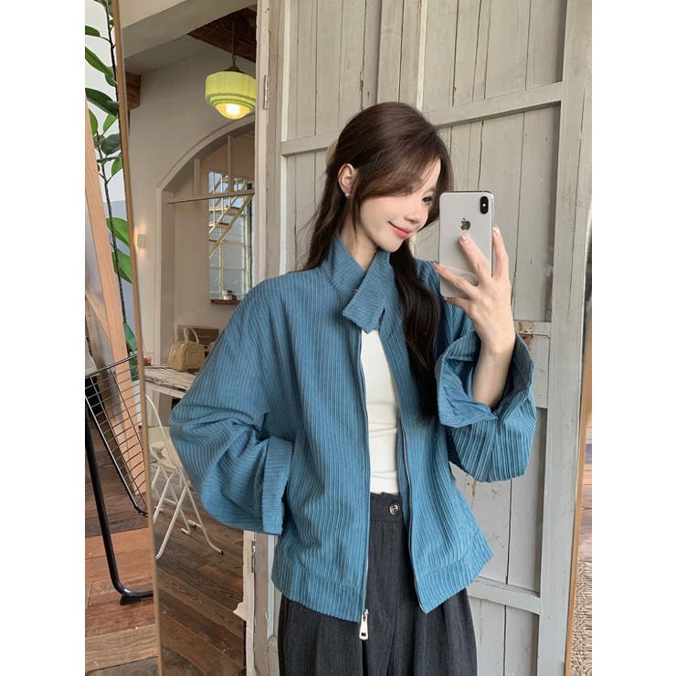 ブルー | スタンドカラーコーデュロイジャケット | Ulysses