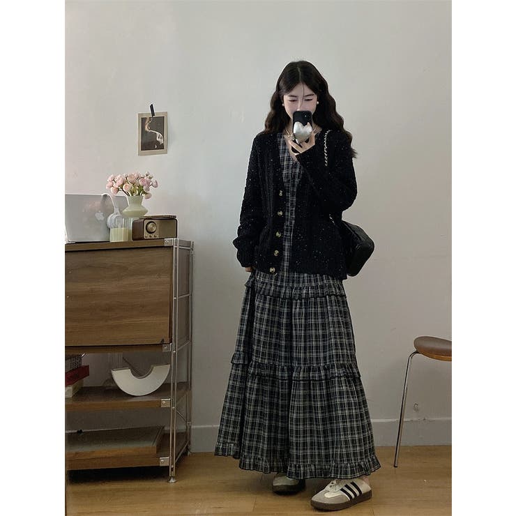 チェック柄キャミソールワンピース | Ulysses | 詳細画像1 