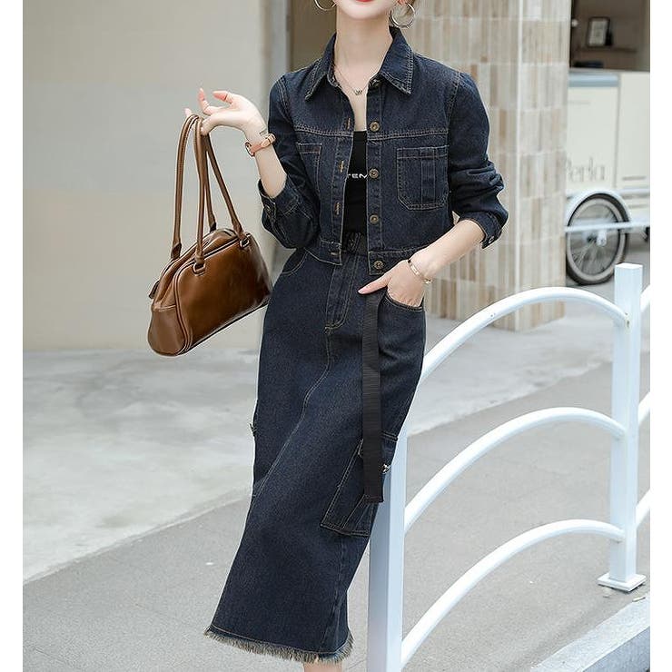 デニムショートトップススカートセットアップ | Ulysses | 詳細画像1 