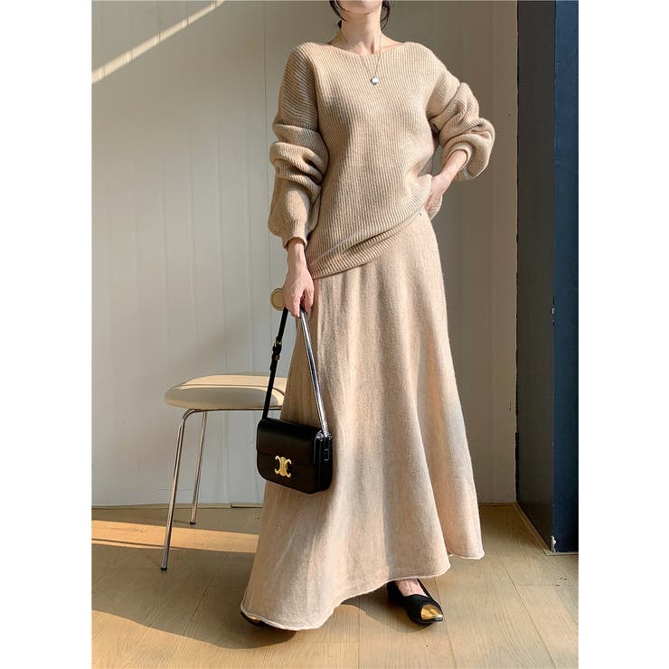 ベージュ | ニットトップススカートセットアップ | Ulysses