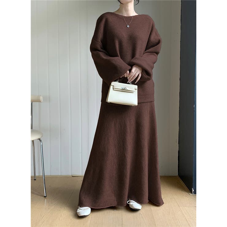 ブラウン | ニットトップススカートセットアップ | Ulysses