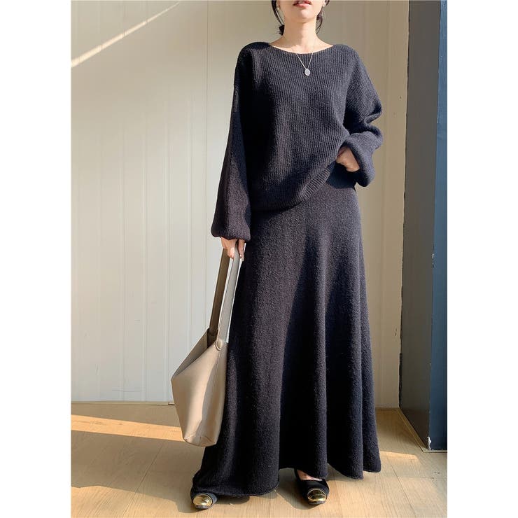 ブラック | ニットトップススカートセットアップ | Ulysses