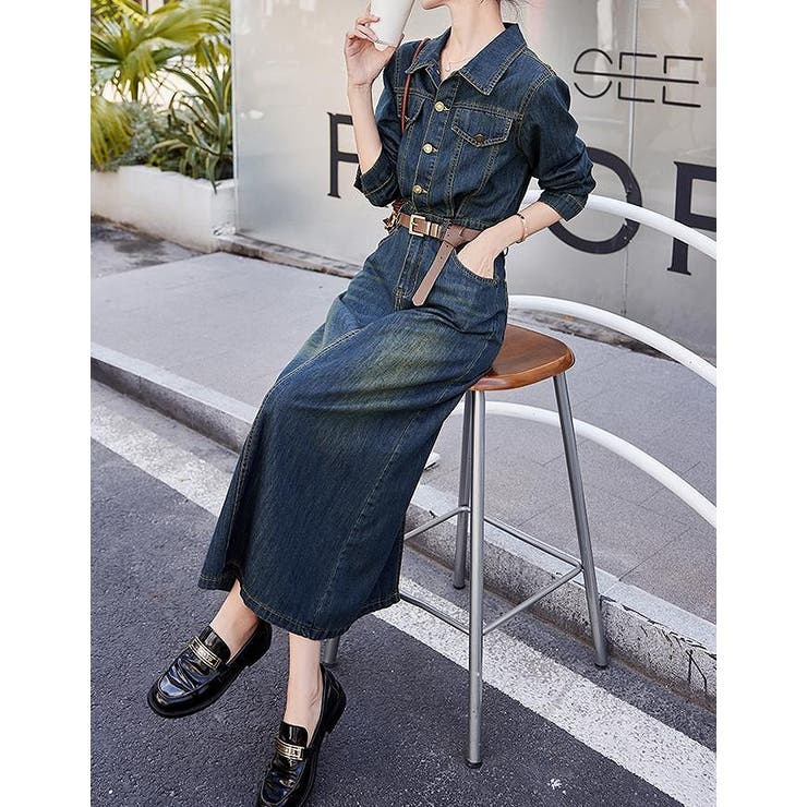 長袖デニムワンピース | Ulysses | 詳細画像1 