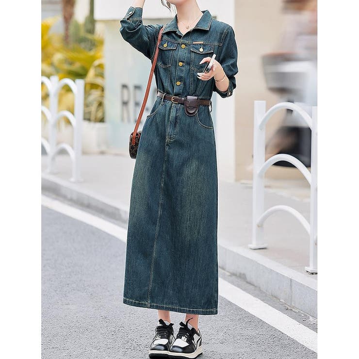 ブルー | 長袖デニムワンピース | Ulysses