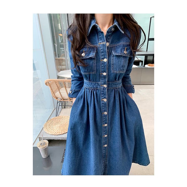 長袖シングルブレストデニムワンピース | Ulysses | 詳細画像6 