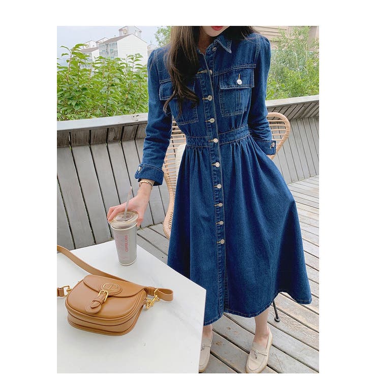 長袖シングルブレストデニムワンピース | Ulysses | 詳細画像9 