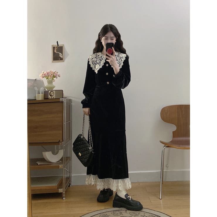 切り替えレースマーメイド フィッシュテールスワンピース | Ulysses | 詳細画像1 