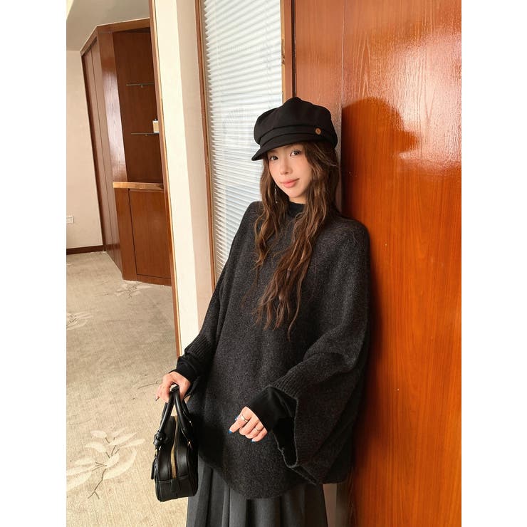 グレー | ニットポンチョ | Ulysses