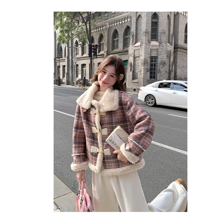 ショートチェック柄ボアジャケット | Ulysses | 詳細画像7 