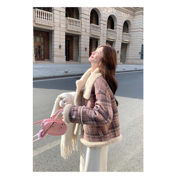 ショートチェック柄ボアジャケット | Ulysses | 詳細画像9 