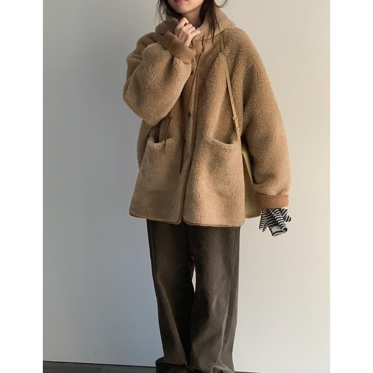 フード付きフェイクムートンジャケット | Ulysses | 詳細画像6 