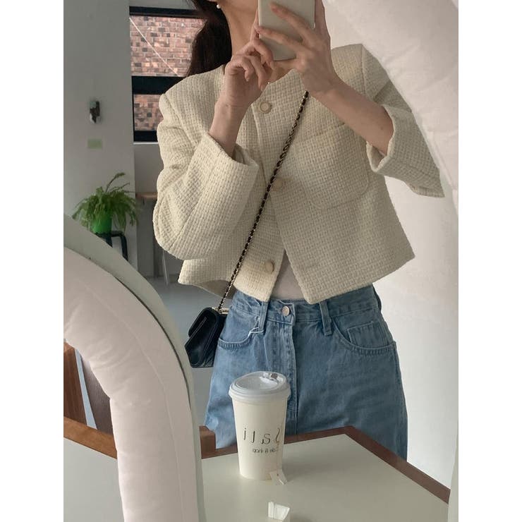 ショートクルーネックシングルブレストジャケット | Ulysses | 詳細画像2 