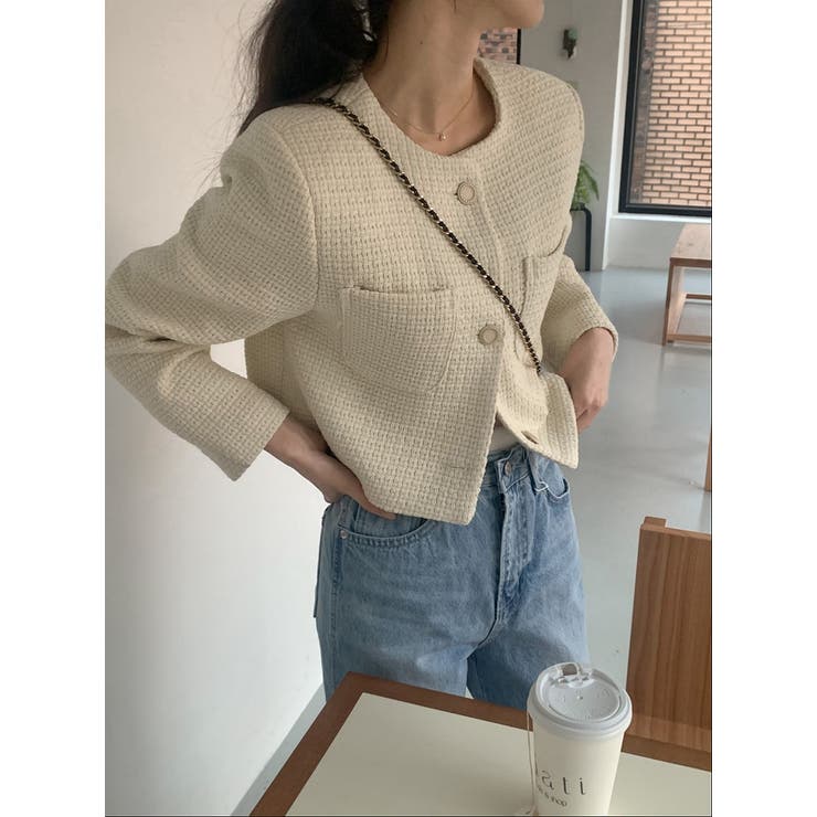 ショートクルーネックシングルブレストジャケット | Ulysses | 詳細画像4 