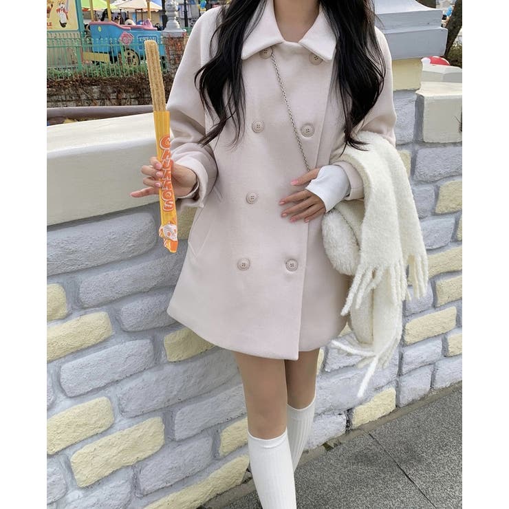 ライトピンク | 襟付きダブルブレストメルトンジャケット | Ulysses