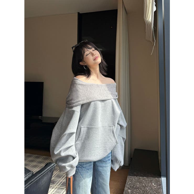 グレー | ボートネックパーカー | Ulysses