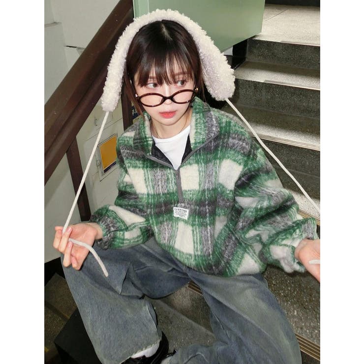 チェック柄スワンネックトップス | Ulysses | 詳細画像2 