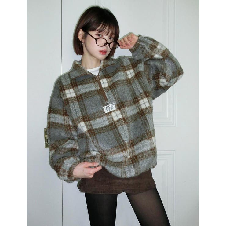 チェック柄スワンネックトップス | Ulysses | 詳細画像5 