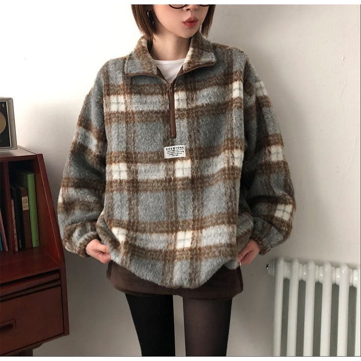 チェック柄スワンネックトップス | Ulysses | 詳細画像7 