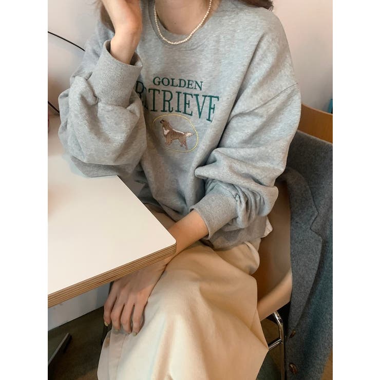 刺繍長袖クルーネックトレーナー | Ulysses | 詳細画像1 