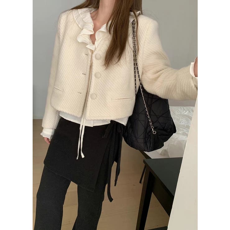 ベージュ | ショートVネックジャケット | Ulysses