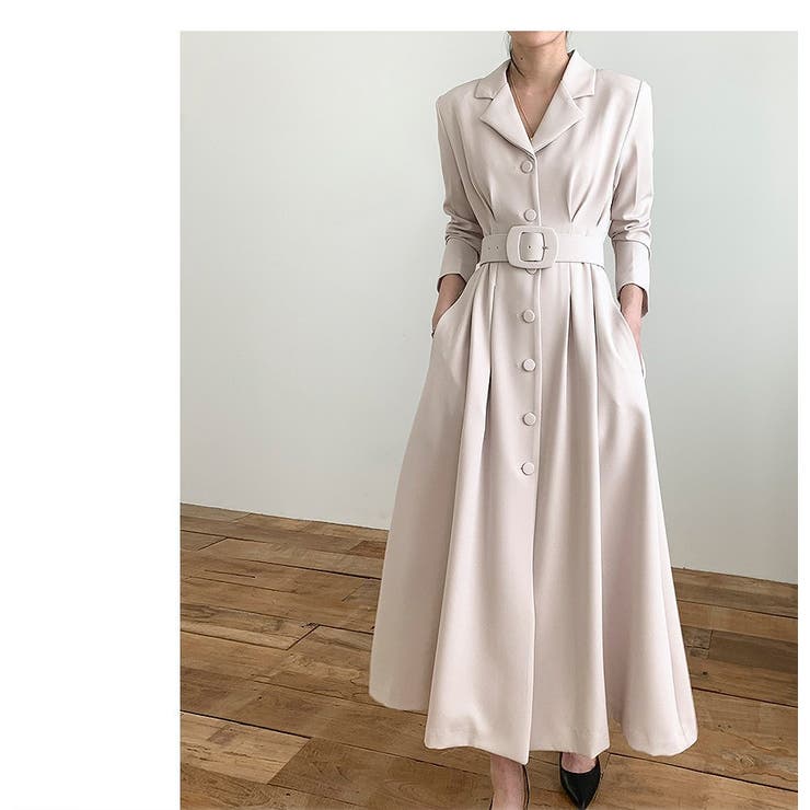 ロング襟付きシングルブレストワンピース | Ulysses | 詳細画像1 