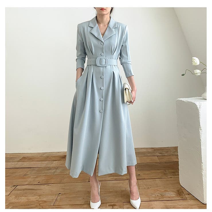 ロング襟付きシングルブレストワンピース | Ulysses | 詳細画像5 