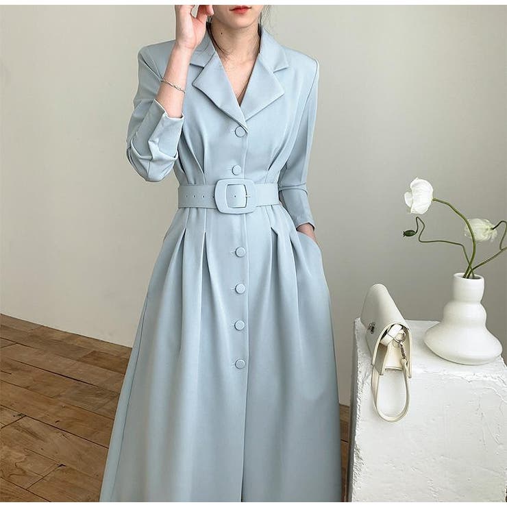 ロング襟付きシングルブレストワンピース | Ulysses | 詳細画像6 